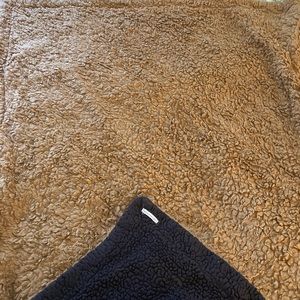 Pottery Barn fireside cozy throw blanket reversible brown and gray/black.